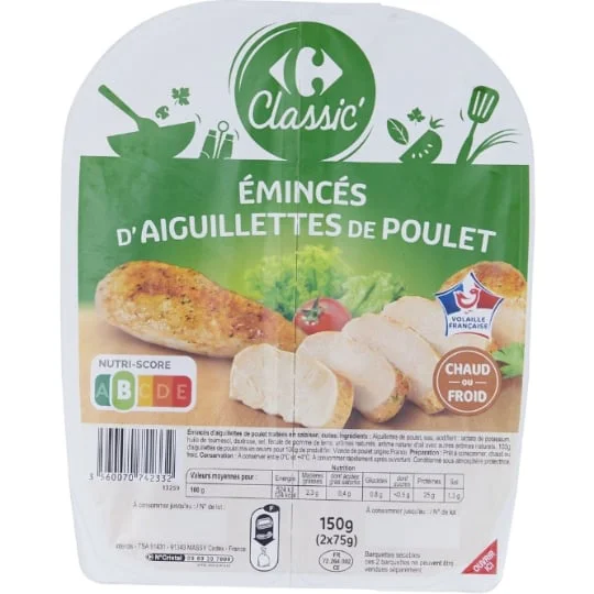 Emincés d'aiguillettes de poulet