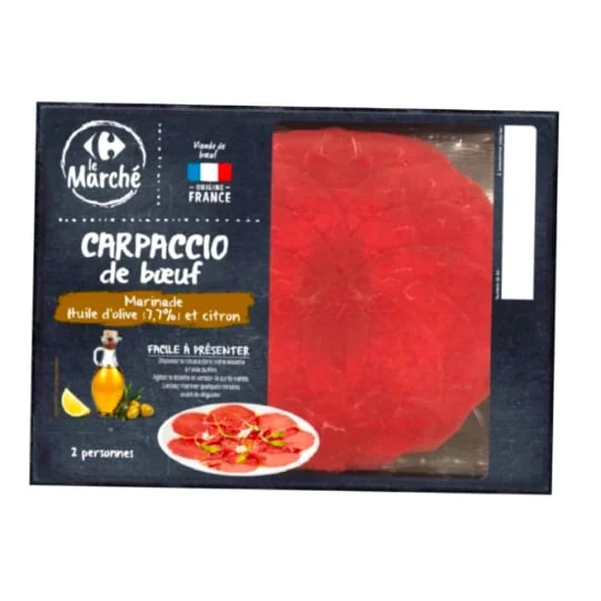 Carpaccio de boeuf huile d'olive et citron