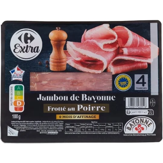 Jambon de Bayonne frotté au poivre