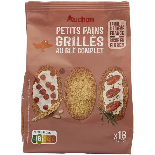 Petits pains grillés au blé complet sans huile de palme