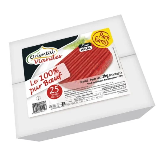 Steak haché pur boeuf 20% MG Halal