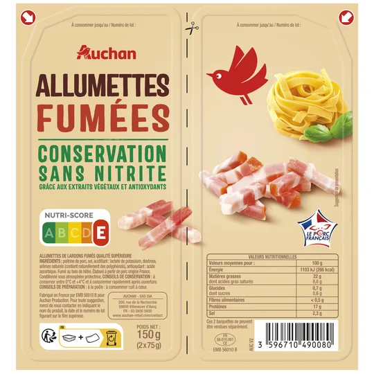 Allumettes fumées sans nitrite