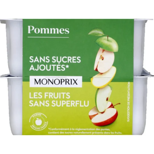 Compote de pommes sans sucres ajoutés