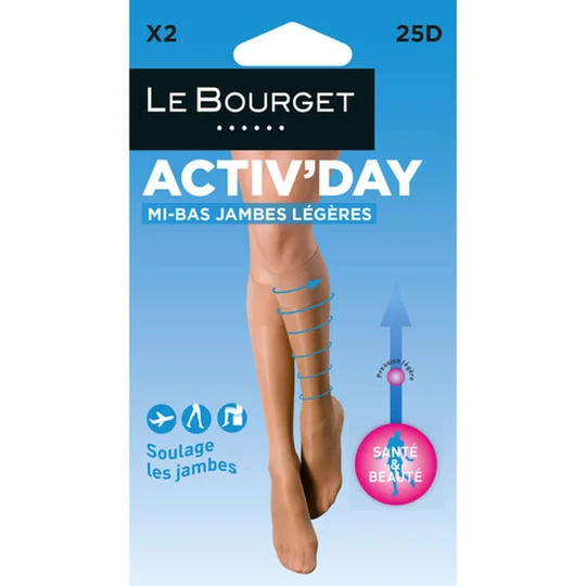 Mi-Bas Activ'day Jambes Legeres Noir Taille Unique