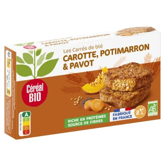 Galettes blé, carottes, potimarron et pavot Bio