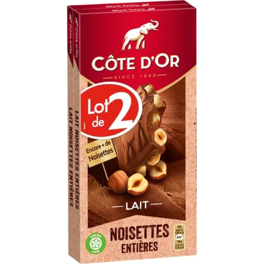 Chocolat au lait aux noisettes entières