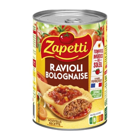 Plat cuisiné ravioli bolognaise au boeuf