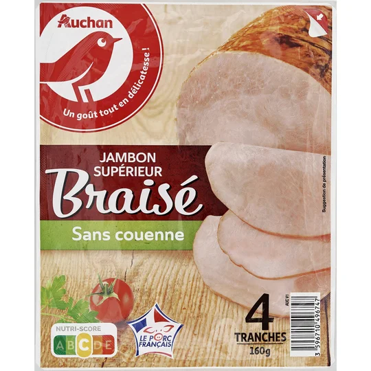 Jambon supérieur braisé sans couenne