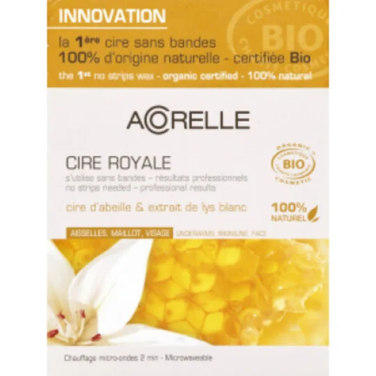 Cire royale, innovation, la 1ère cire sans bandes, 100% naturelle, labélisée bio.