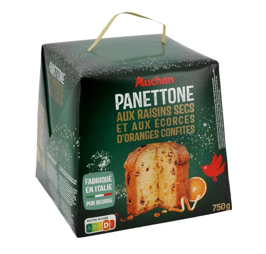 Panettone pur beurre raisins secs écorces oranges confites