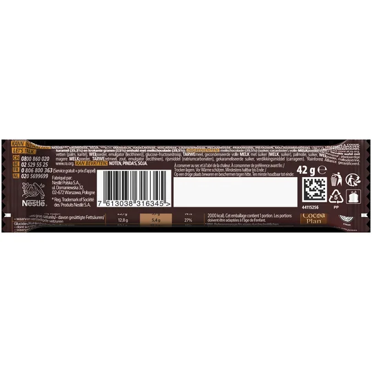 Barre chocolatée caramel