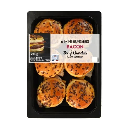 Mini burgers bacon