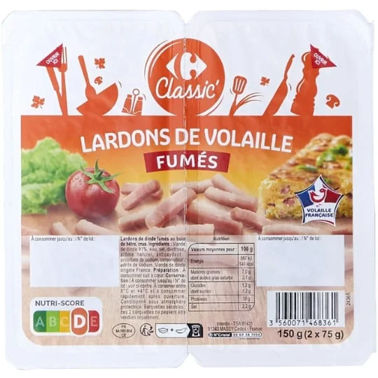 Lardons de volaille fumés