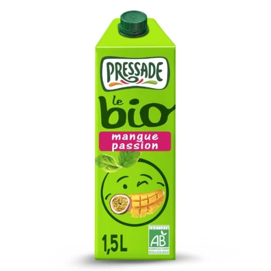 Jus de fruits bio nectar mangue passion