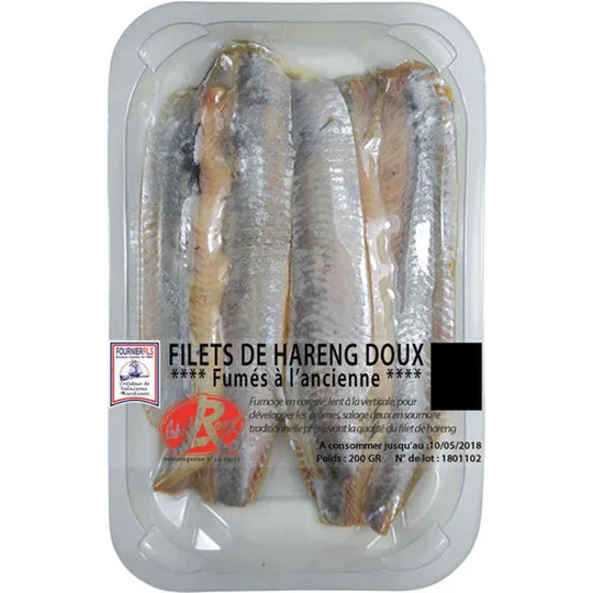 Filet de hareng doux fumé au feu de bois