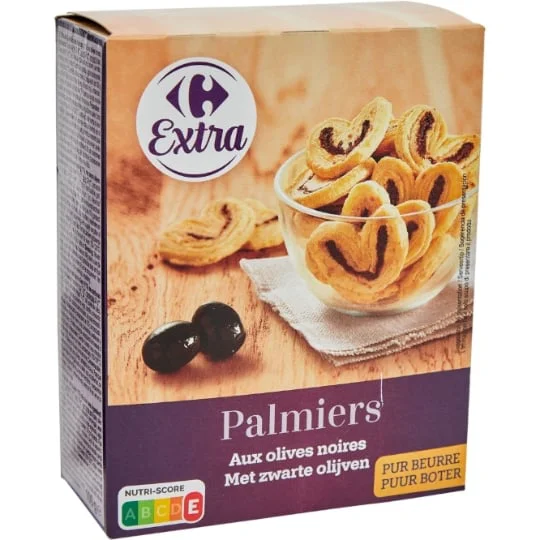 Biscuits apéritif palmiers olives noires