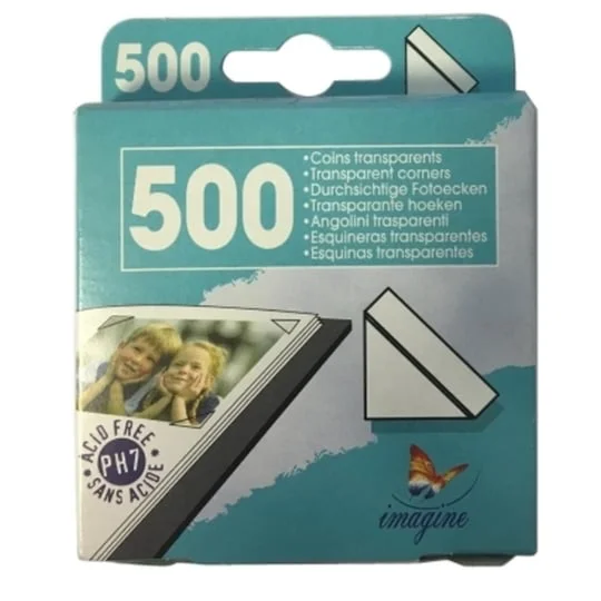 Coin adhésif blanc x500