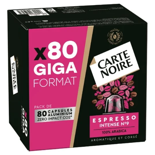 Café capsules Compatibles Nespresso Espresso Intense °9