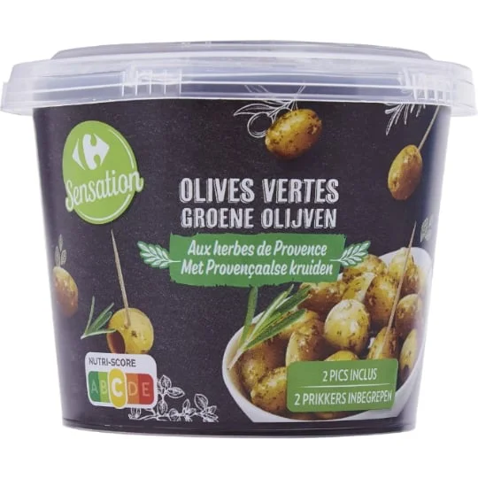 Olives vertes aux herbes de Provence