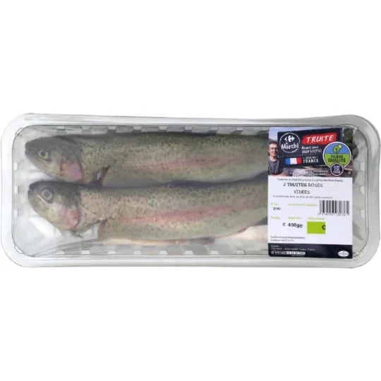 Truites roses vidées
