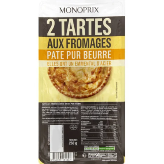 Tartes aux fromages, pâte pur beurre