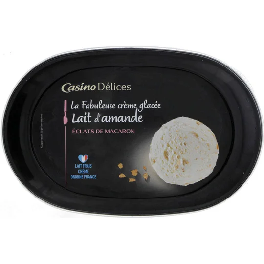 La Fabuleuse crème glacée - Crème glacée - Lait d'amande et éclats de macaron - Bac