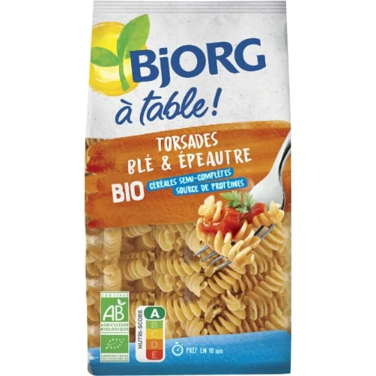 Pâtes Torsades blé/épeautre bio
