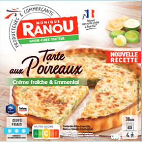 Tarte aux poireaux crème fraîche & emmental