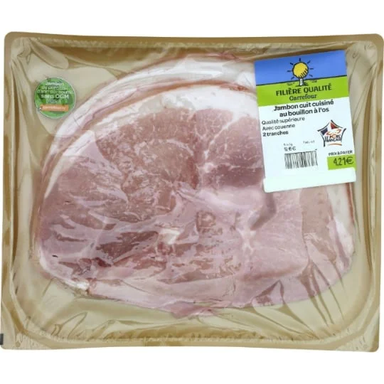 Jambon cuit à l'os avec couenne
