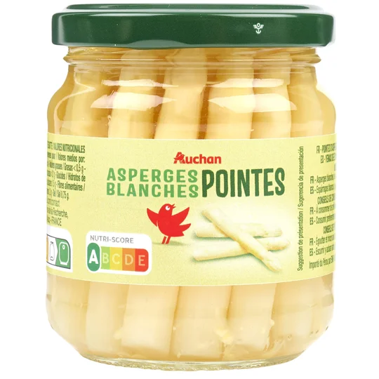 Pointes d'asperges blanches en bocal
