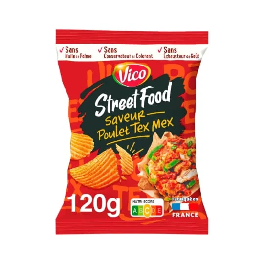 Chips street food poulet tex mex