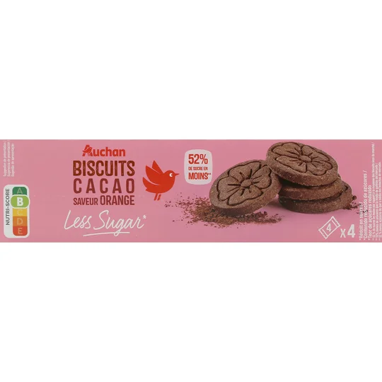 Less Sugar Biscuits cacao saveur orange