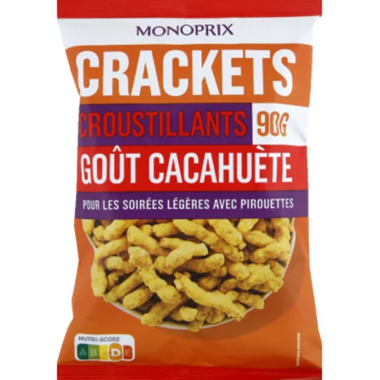 Crackers croustillants goût cacahuète