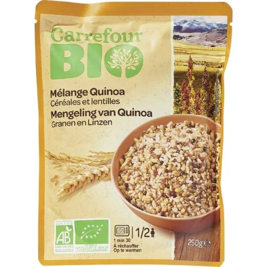 Mélange bio quinoa céréales et lentilles