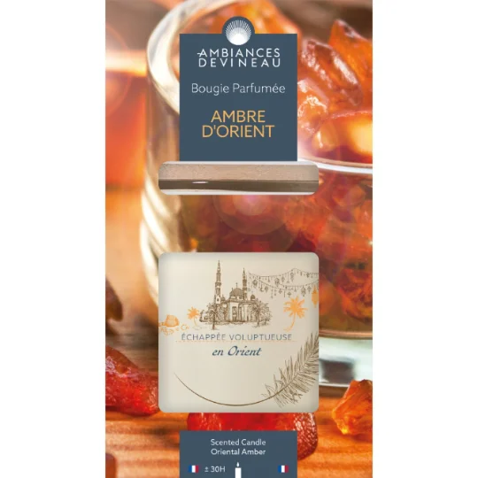 Bougie en verre oval - Ambre d'Orient