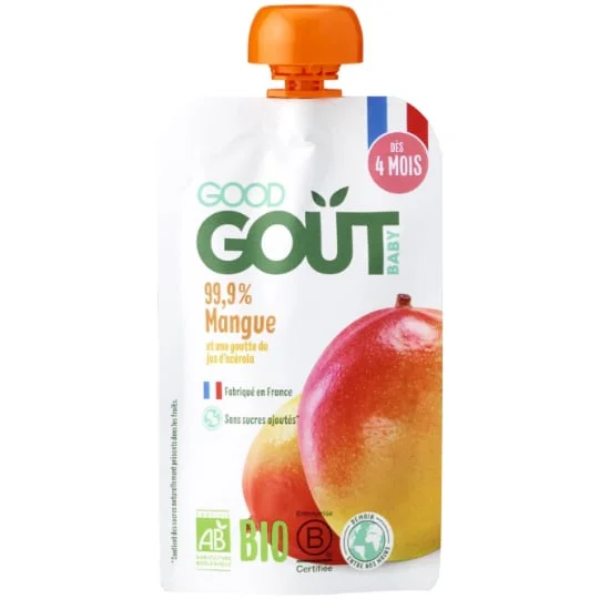 Purée de fruits à boire bébé dès 4 mois mangue sans sucres ajoutés Bio