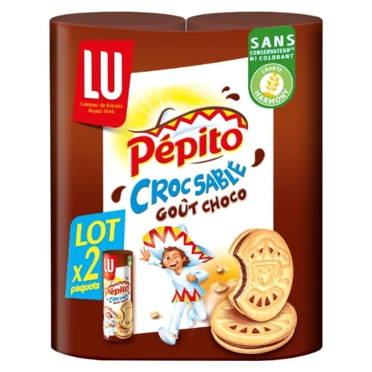 Biscuits fourrés au chocolat Croc Sablé Pepito