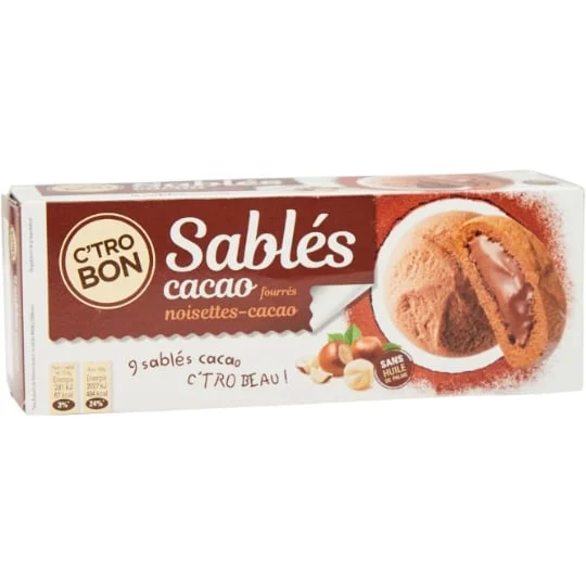 Sablés cacao fourrés noisette-cacao