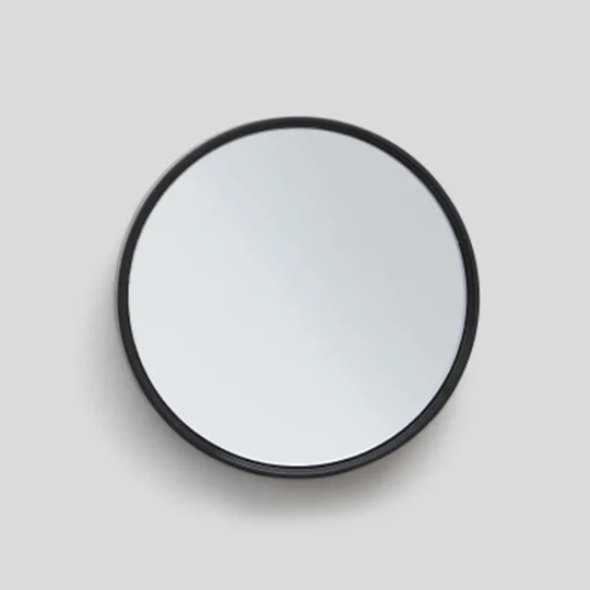 Maison Miroir Rond, Avec Ventouse, Noir