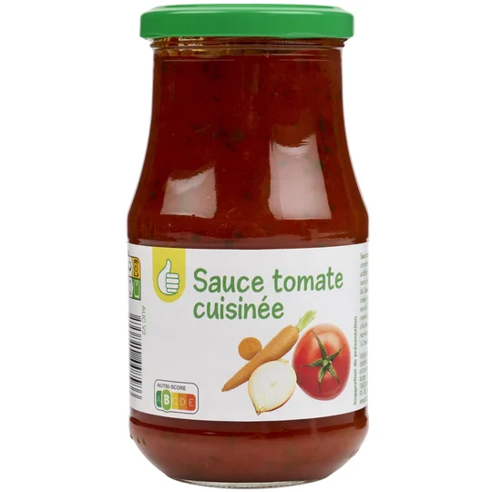 Sauce tomate cuisinée, en bocal