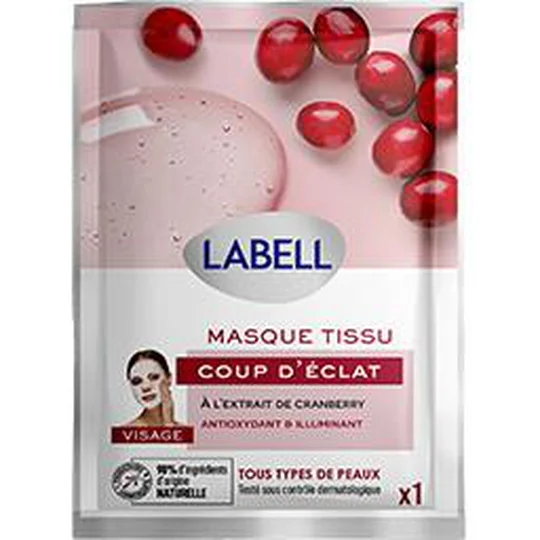 Masque tissu Coup d'Eclat à l'extrait de Cranberry