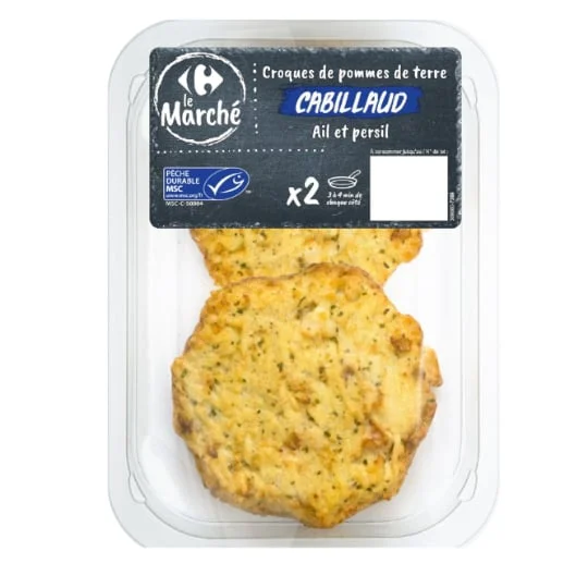 Croques de pommes de terre cabillaud MSC Ail & persil
