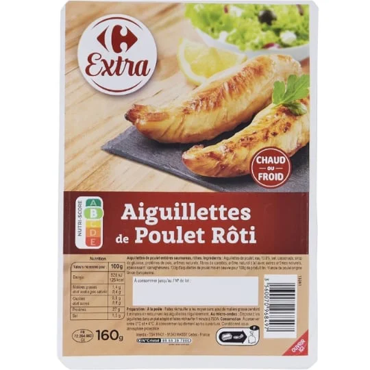 Aiguillettes de poulet rôti