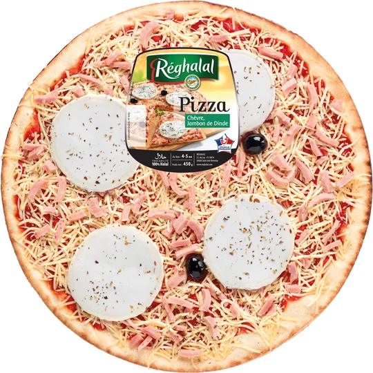 Pizza chèvre jambon de dinde halal