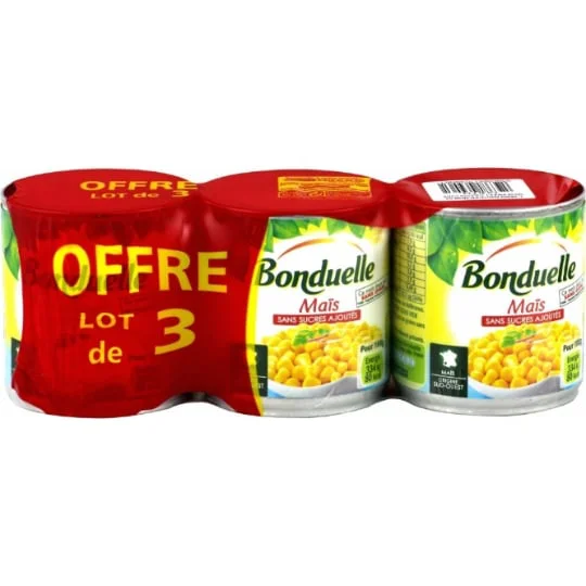 Maïs sans sucres ajoutés