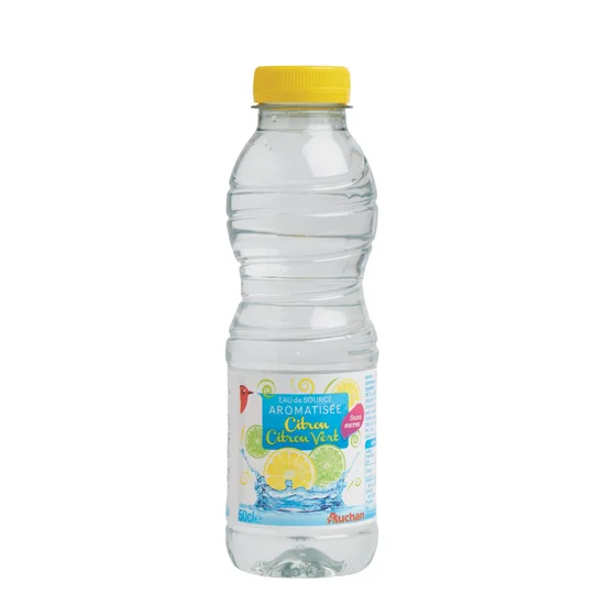 Eau de source aromatisée au citron et citron vert bouteille