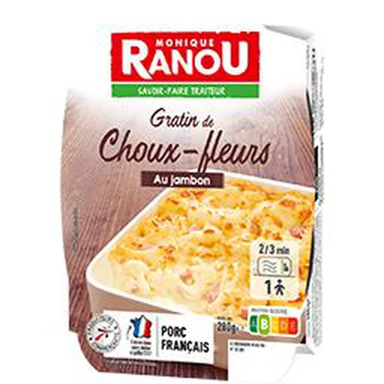 Gratin de choux-fleurs au jambon