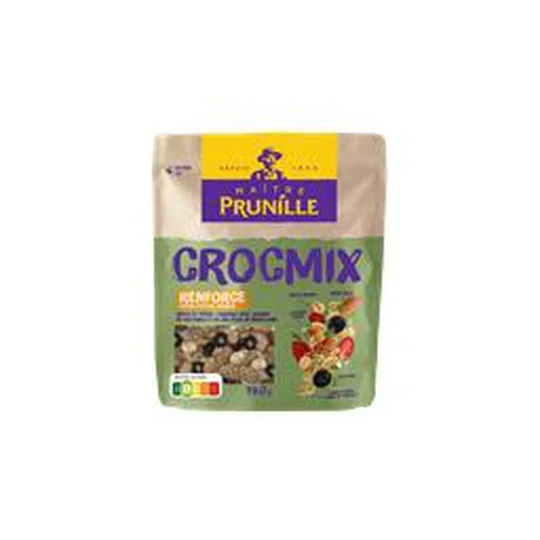 Mélange Crocmix fruits secs olives déshydratées et biscuits croustillants