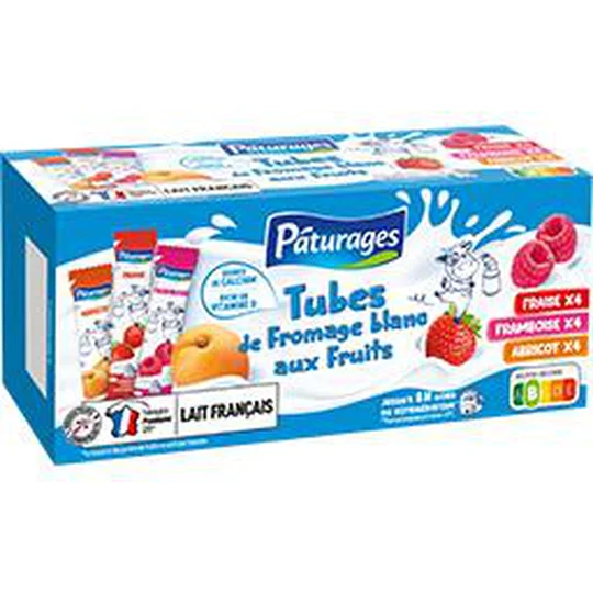 Tubes de fromage blanc aux fruits fraise/framboise/abricot