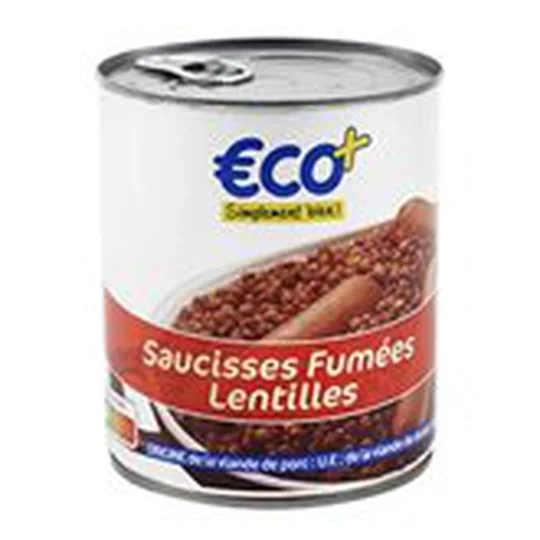 Saucisses fumées lentilles